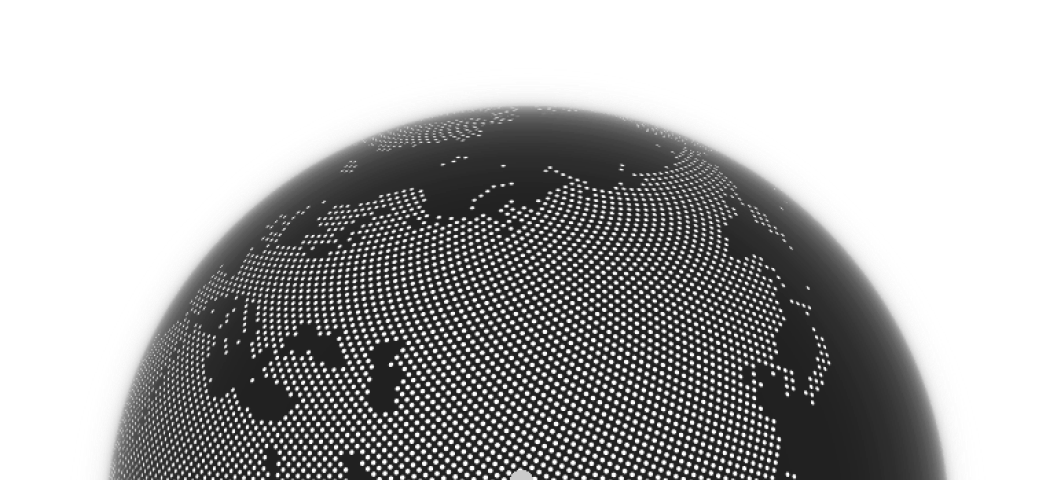 A dotted globe centred on India